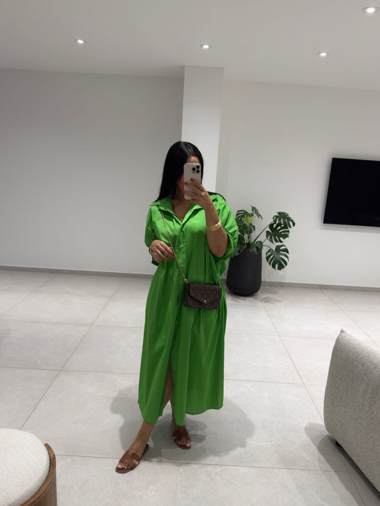 ROBE VERT OVERSIZE