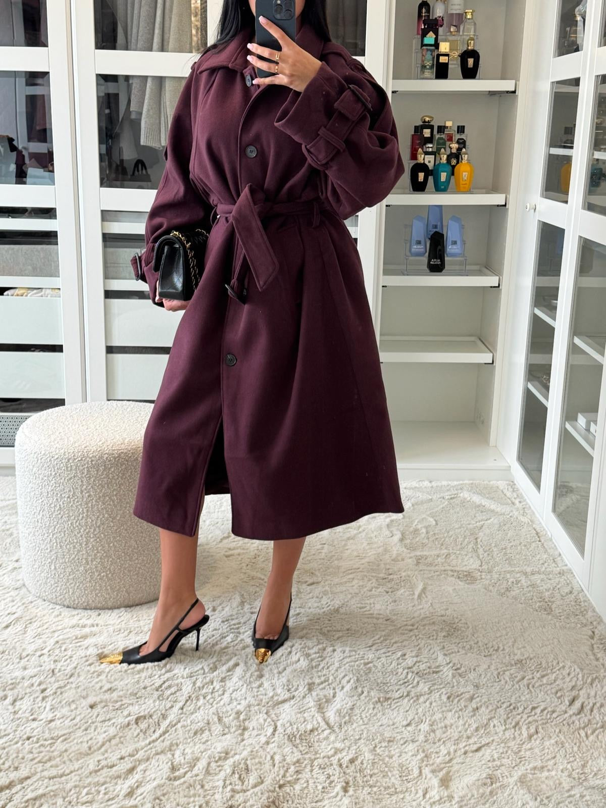Manteau classique  couleur bordeaux - prune