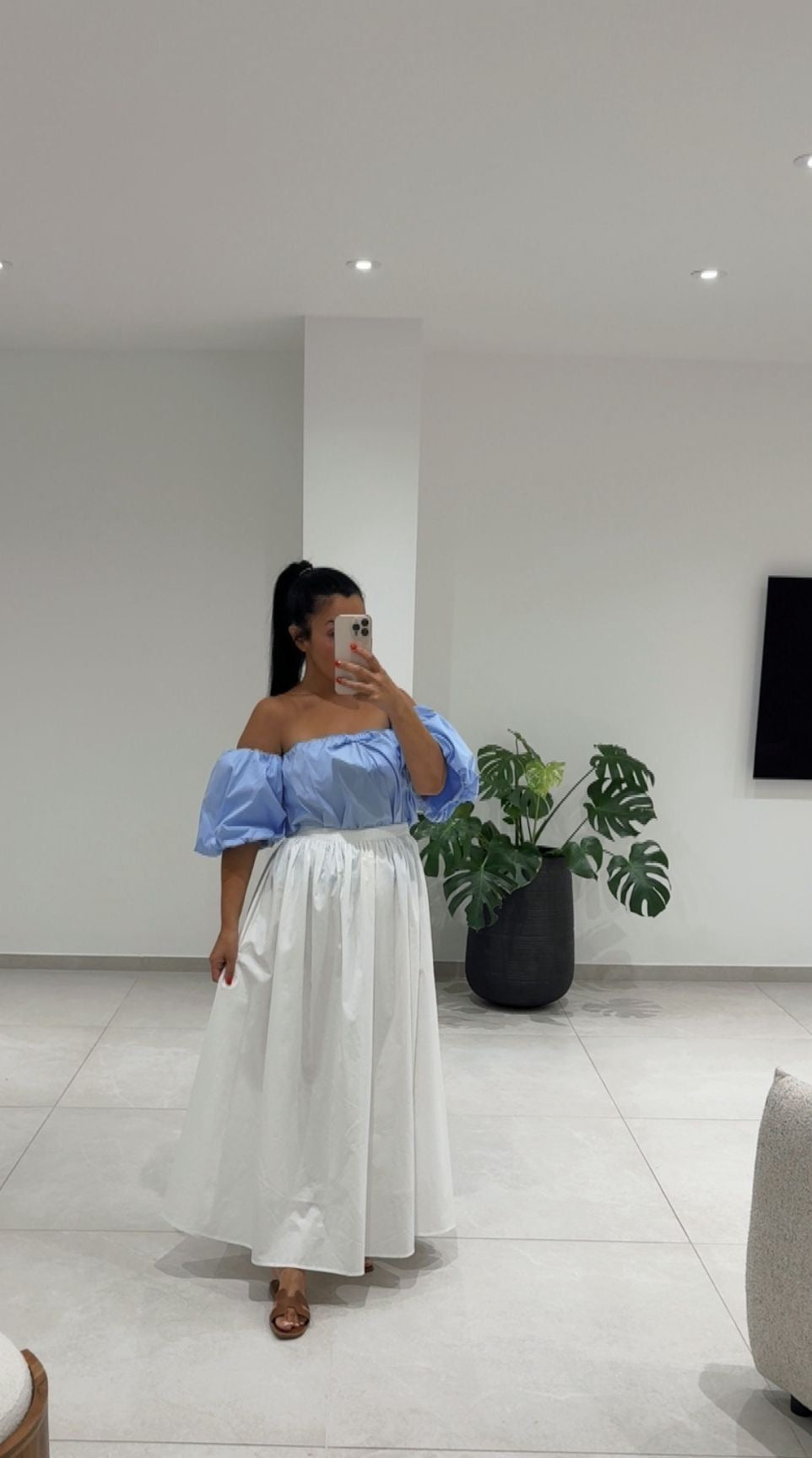 CHEMISIER BLEU BOUFFANT
