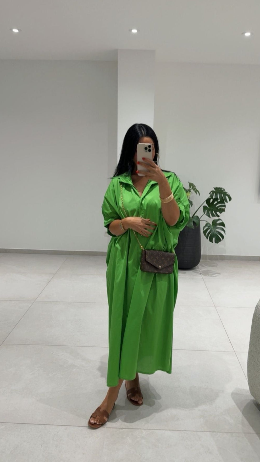 ROBE VERT OVERSIZE