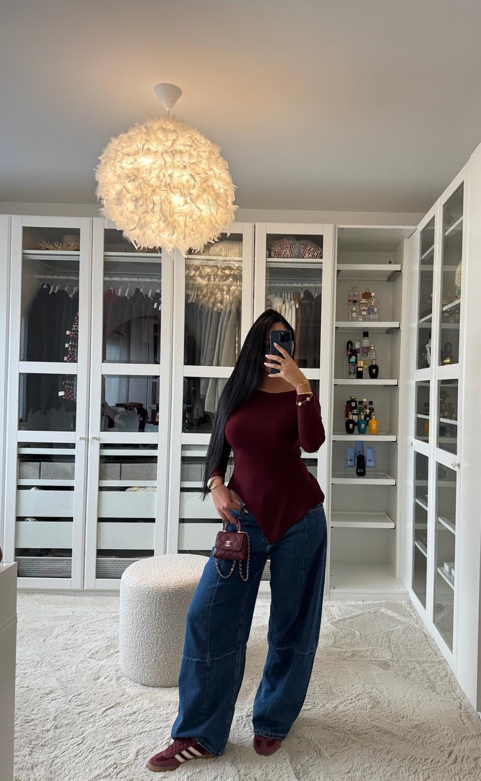 BLOUSE COL BATEAU BORDEAUX