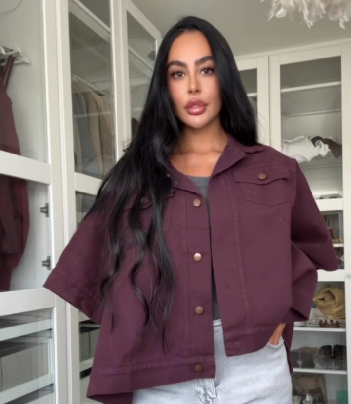 VESTE CAPE BORDEAUX