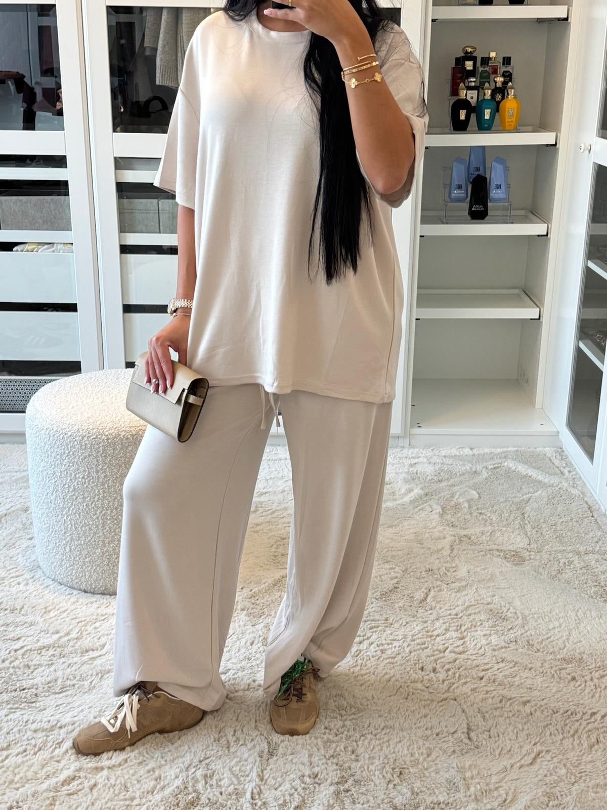 Ensemble jogging beige