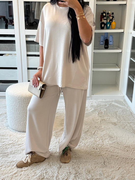 Ensemble jogging beige