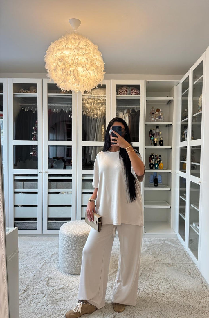 Ensemble jogging beige