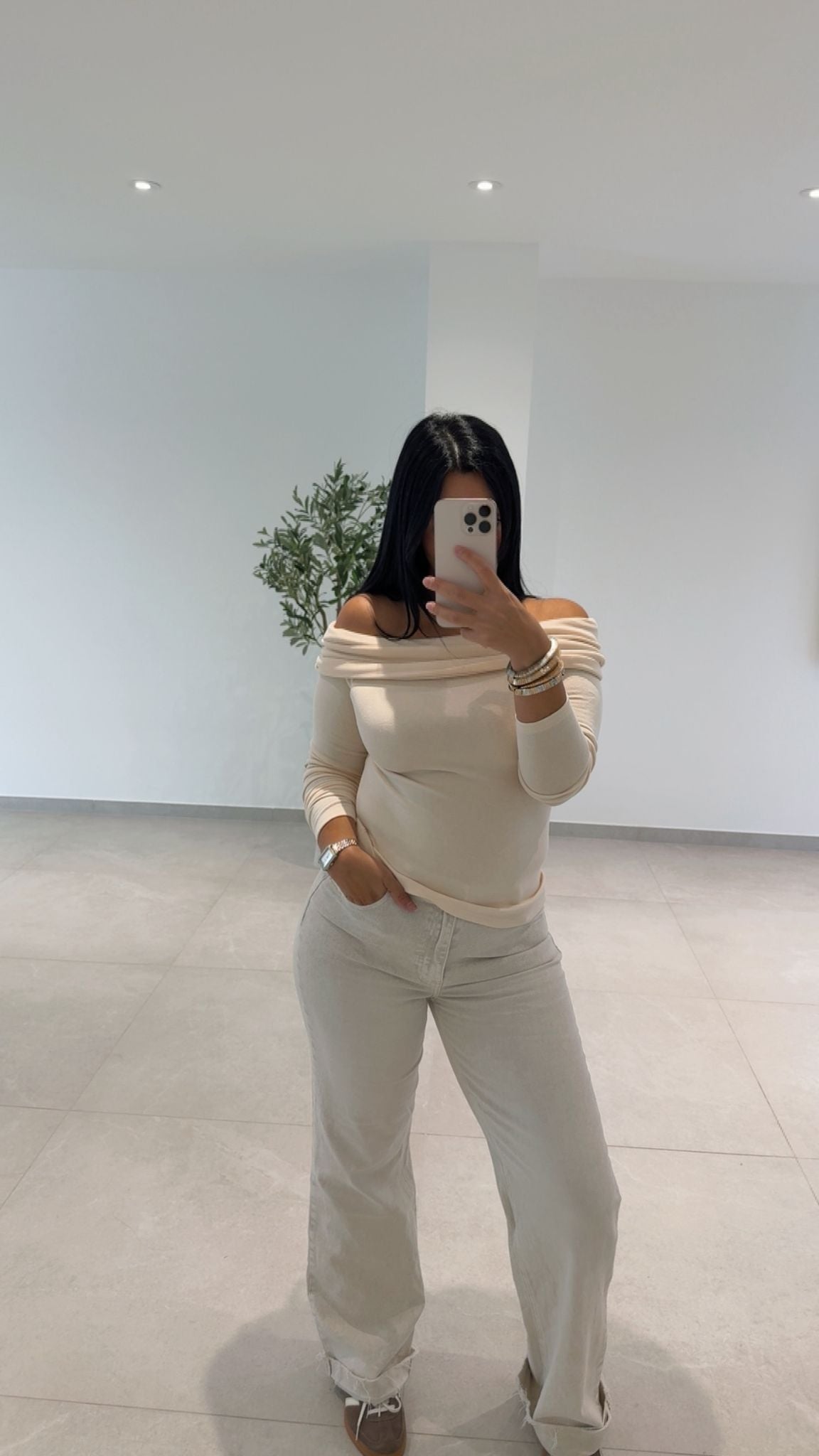 BLOUSE COL BATEAU CREME