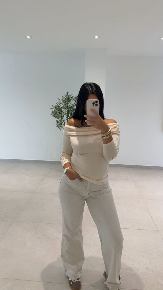 BLOUSE COL BATEAU CREME