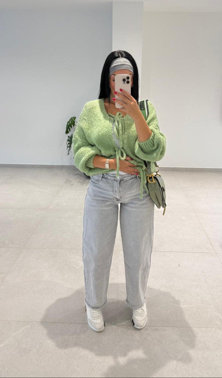 GILET EN LAINE VERT