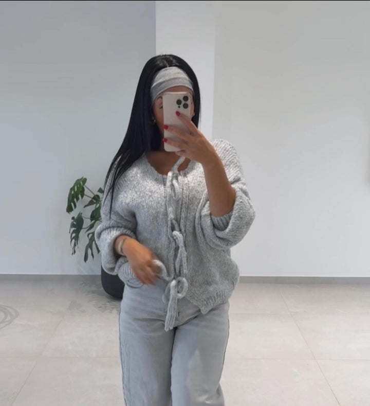 GILET EN LAINE GRIS