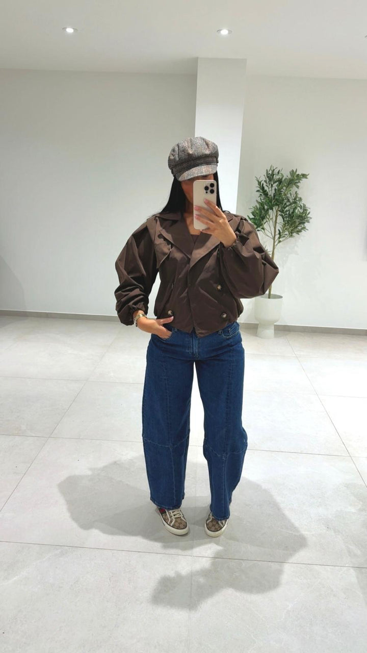 Veste manche ballon chocolat