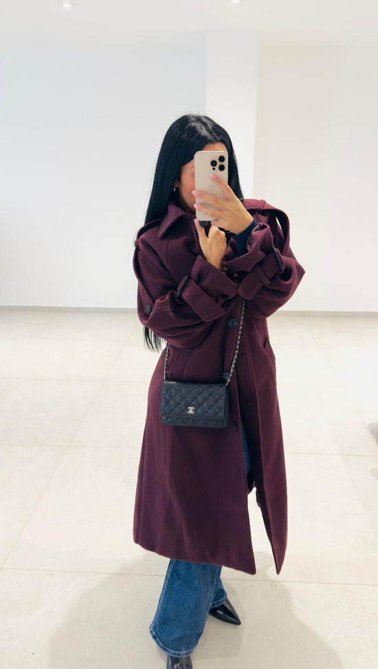 Manteau classique  couleur bordeaux - prune