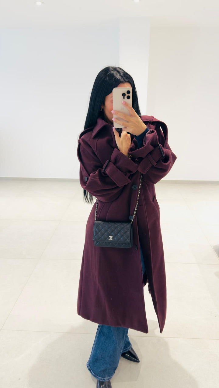 Manteau classique  couleur bordeaux - prune