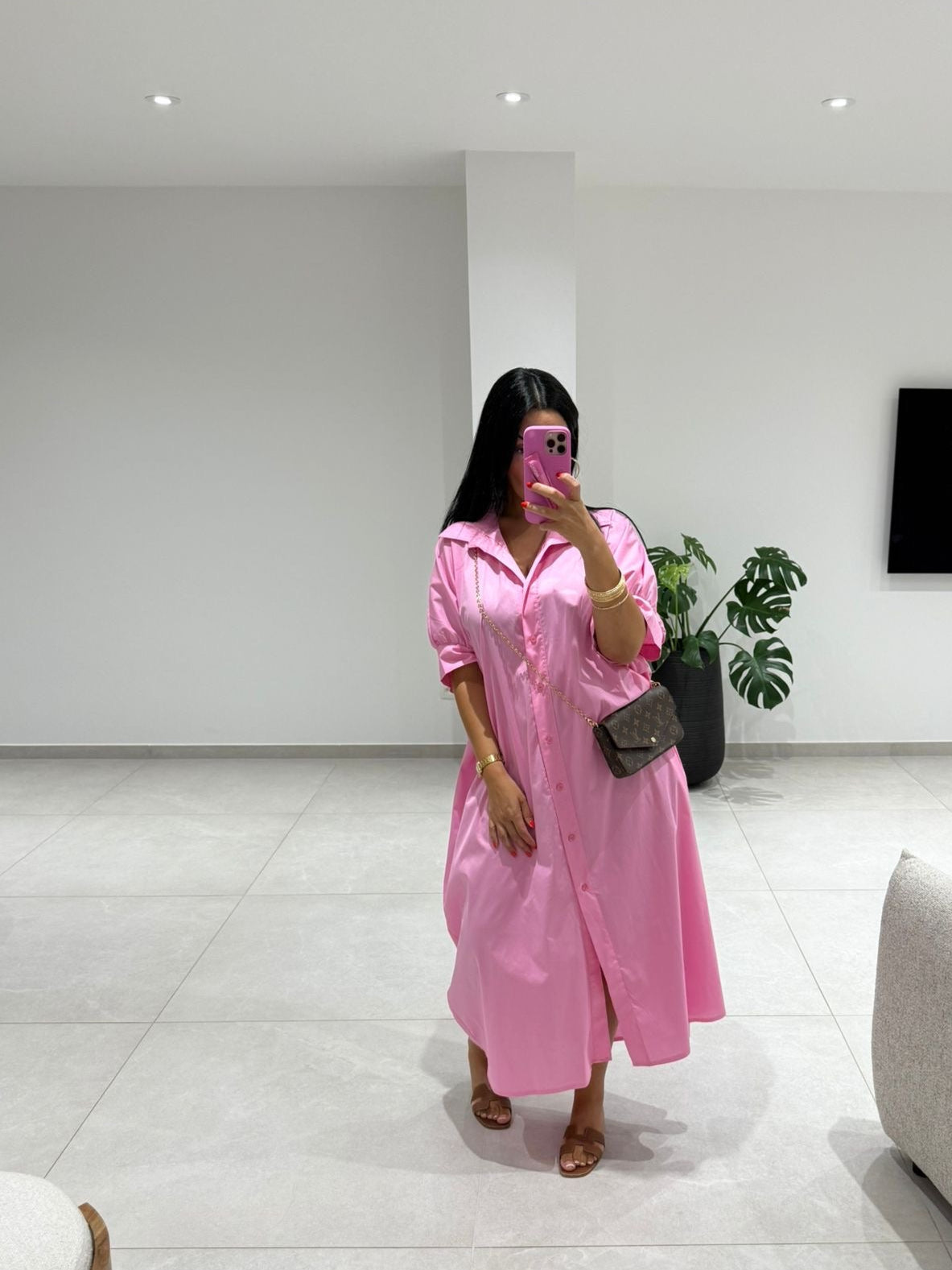 ROBE ROSE OVERSIZE