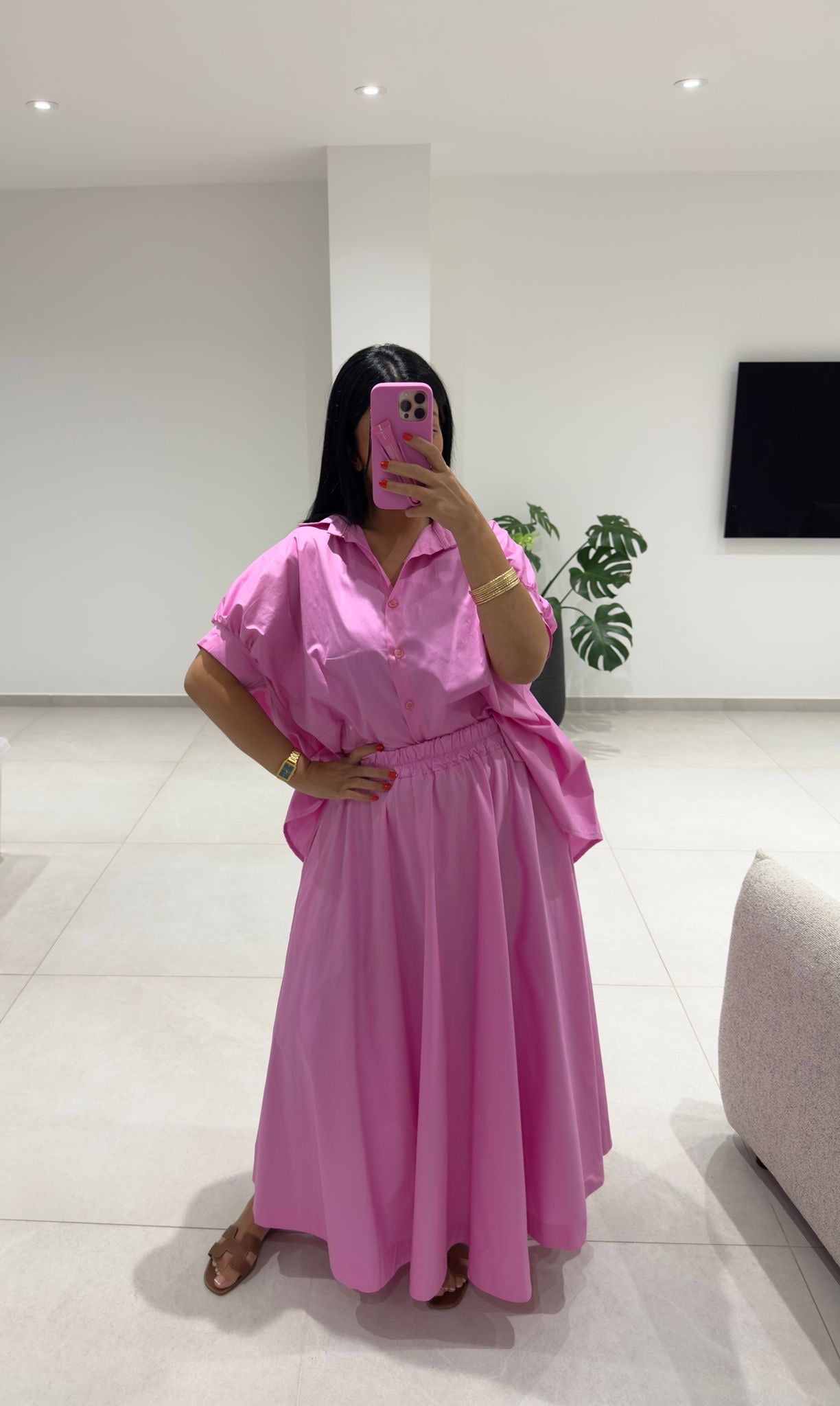 CHEMISIER ROSE BONBON