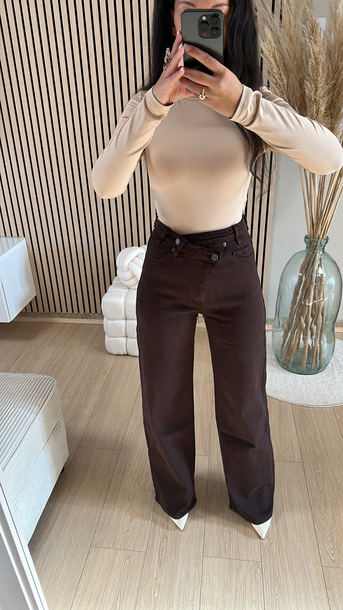 Jeans marron stretch