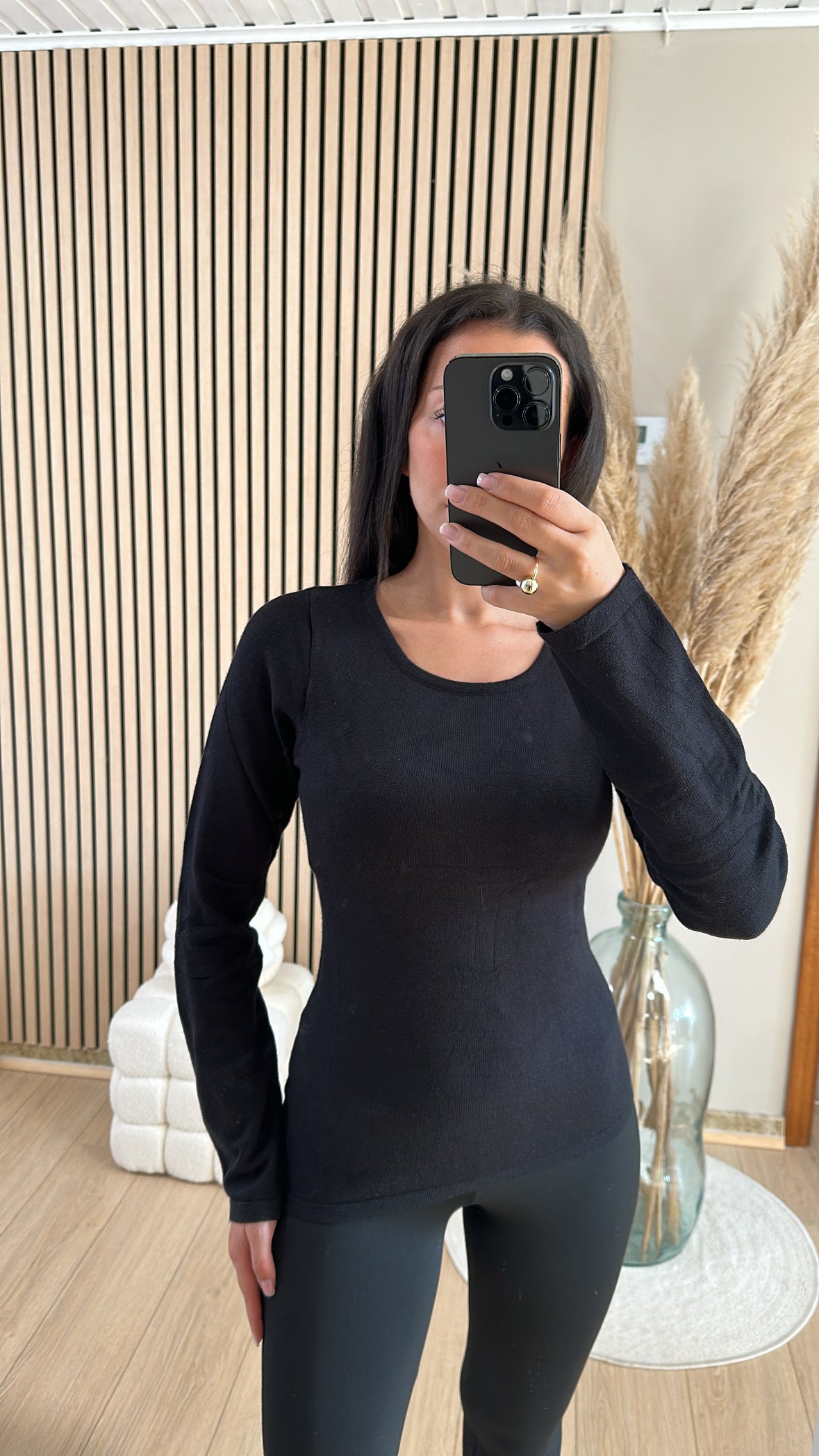 Blouse longue manche noir Douceur