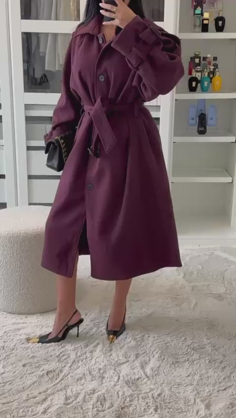 Manteau classique  couleur bordeaux - prune