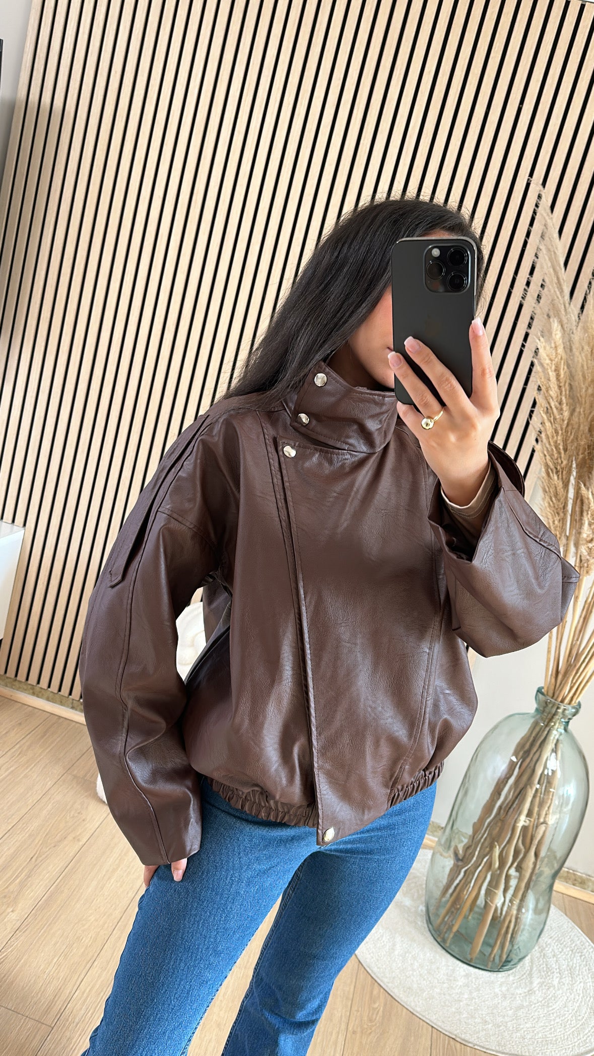 Veste Simili cuir Marron