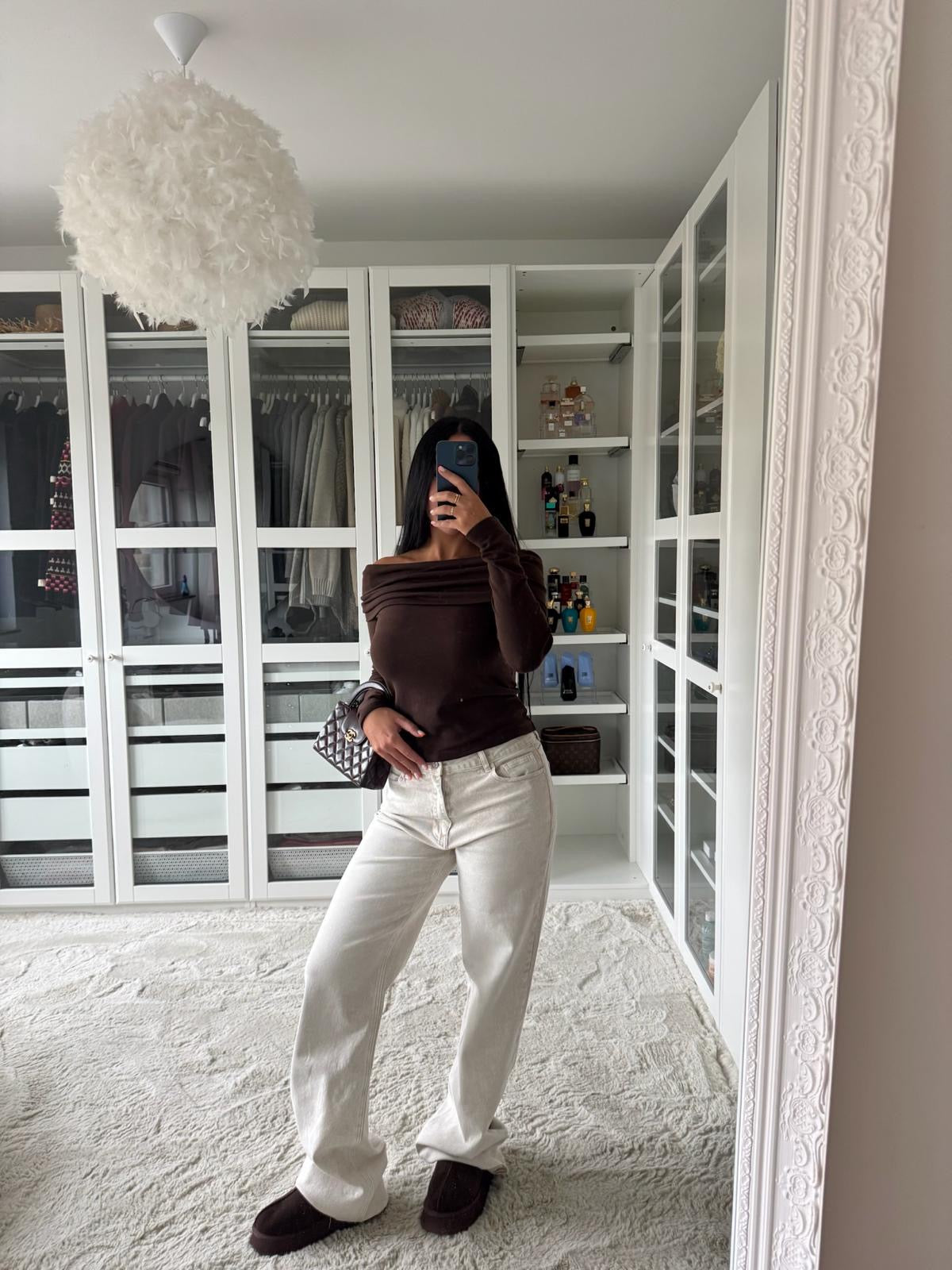 Blouse col bateau chocolat