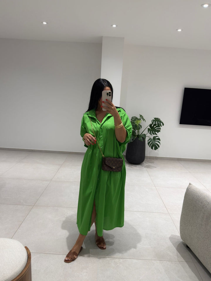 ROBE VERT OVERSIZE