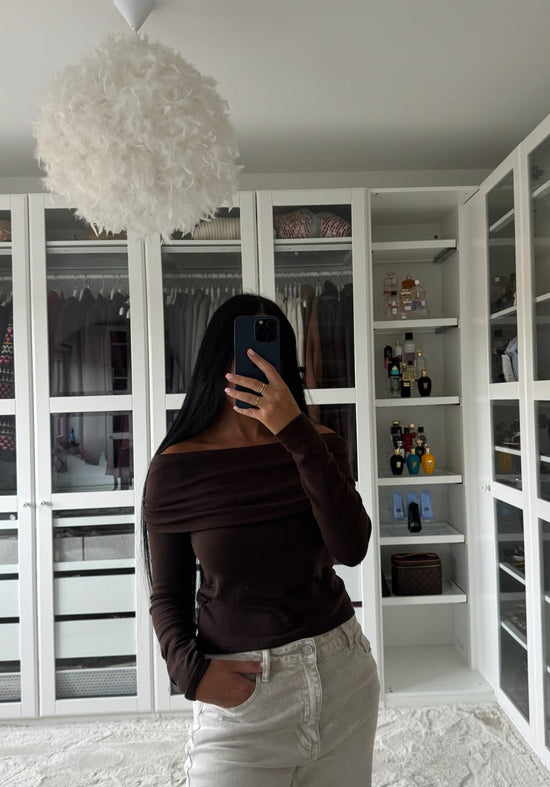 Blouse col bateau chocolat