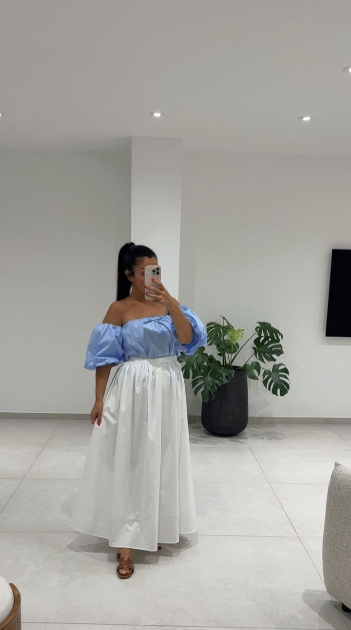 CHEMISIER BLEU BOUFFANT