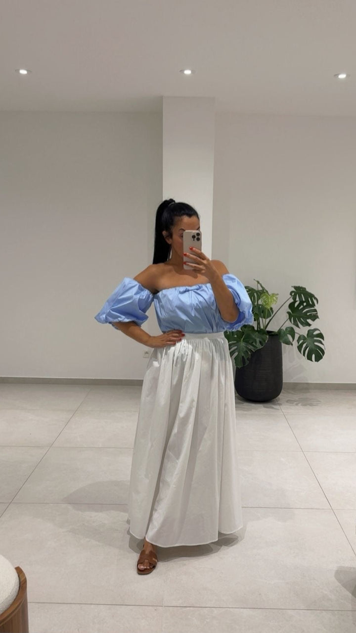 CHEMISIER BLEU BOUFFANT