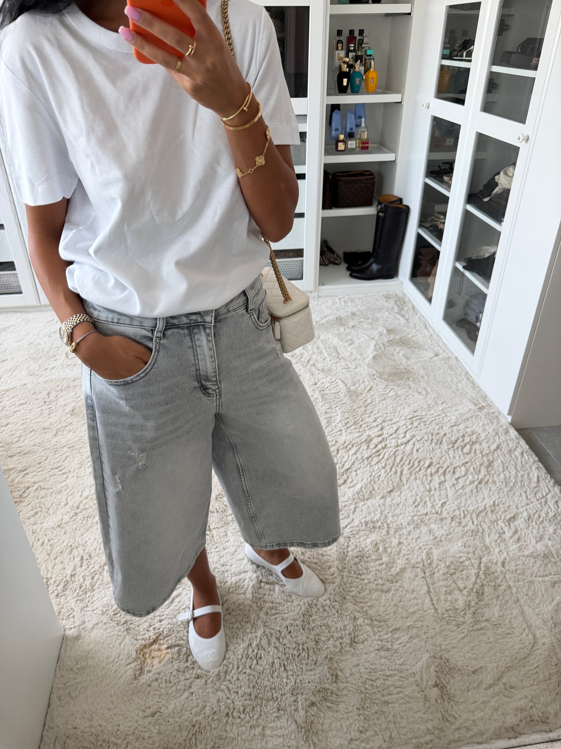 Bermuda en jeans Gris