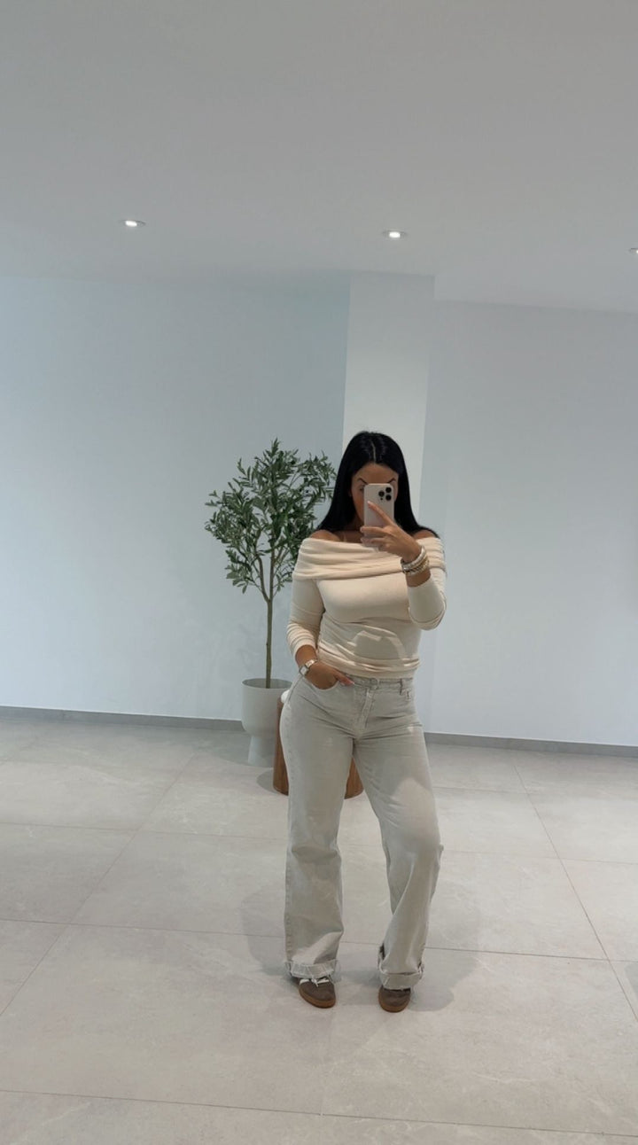 BLOUSE COL BATEAU CREME