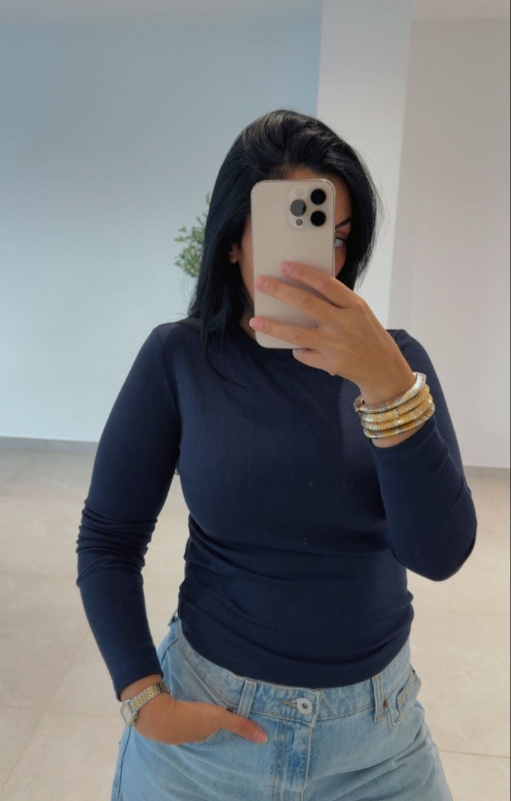 BASIC LONGUE MANCHE BLEU MARINE