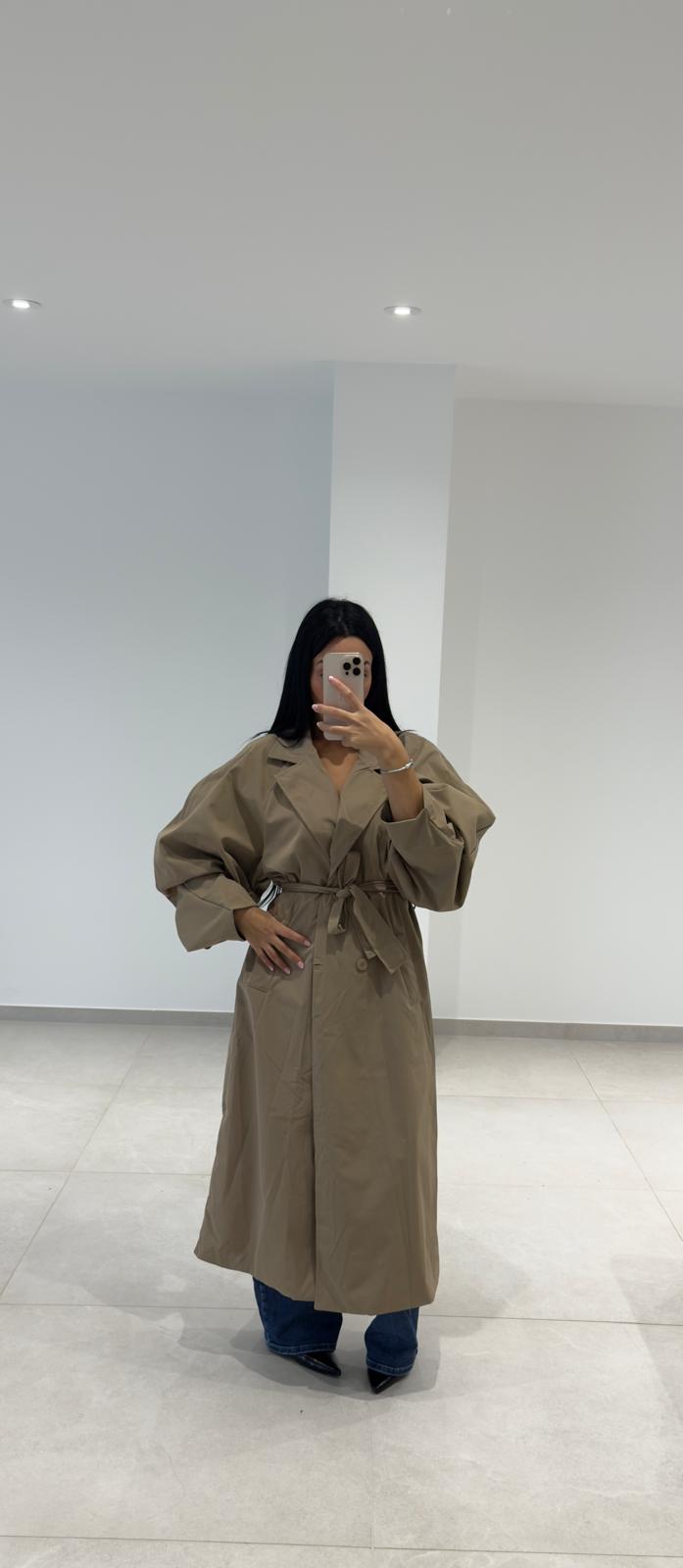 Trench manche bouffante Taupe