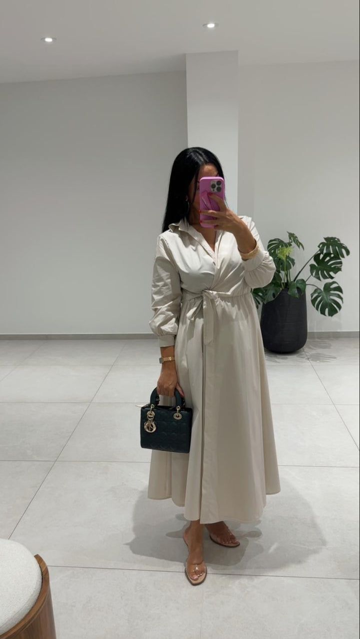 ROBE MAYA LONGUE BEIGE