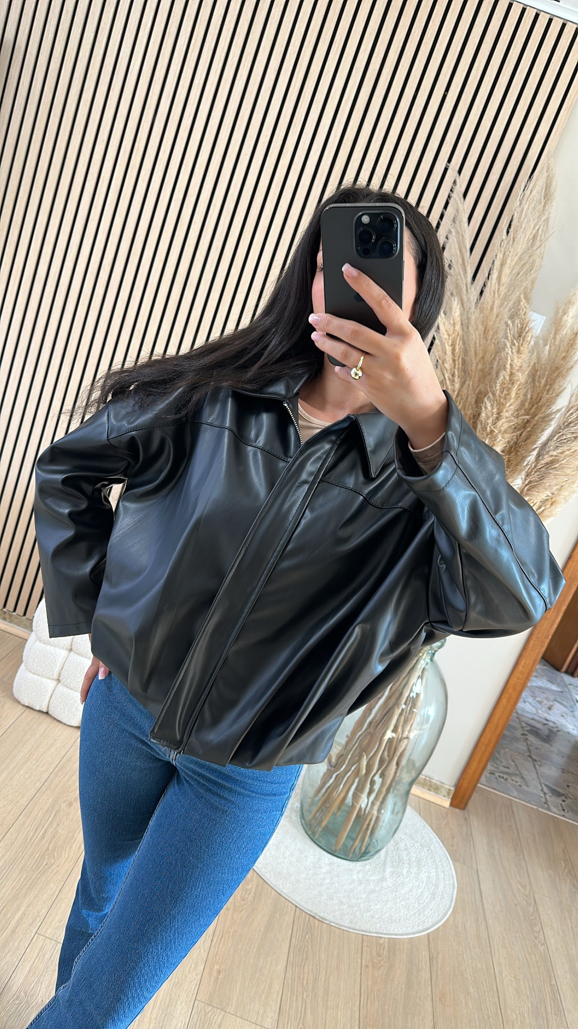 Veste  simili cuir Black