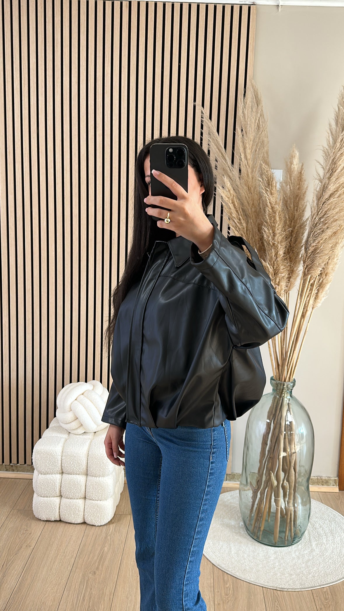 Veste  simili cuir Black